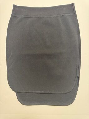 ALEXANDER WANG Women's Black Sporty Knit Ribbed Slit Hem Body Con Mini Skirt SM